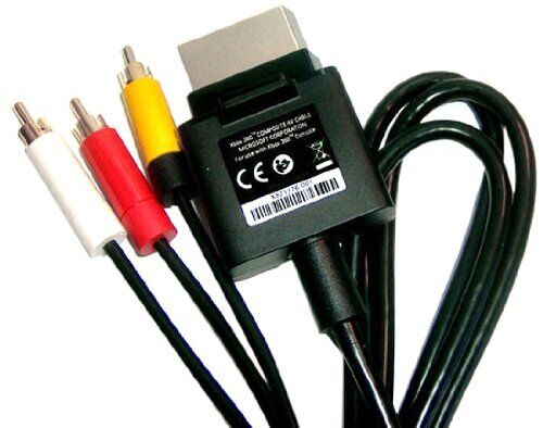 Official OEM Microsoft Xbox 360 AV Composite Audio/Video Cable RCA - Picture 1 of 4