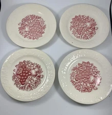 Set of 4 Homer Laughlin Harvest Pattern Vintage Bread Plates