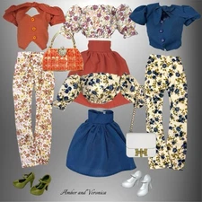 Eledoll Clothes Fashion Pack For 12” Fashion Doll AMBER and VERONICA set