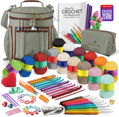 Crochet Kit for Beginners Adults and Kids - Beginner Crochet Kit for Adults with
