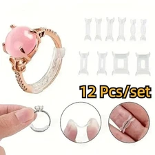12Pcs Ring Size Adjuster Set TPU Invisible Ring Reduction Pads for Loose Rings