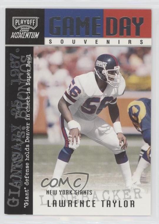 2000 Playoff Momentum Game Day Souvenirs Lawrence Taylor #GDS10 HOF 09ai