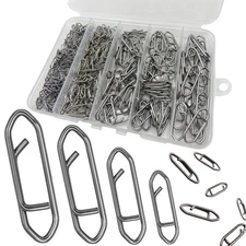 280Pcs/Box Stainless Steel Fishing Power Speed Clips (SS:100Pcs,S:100Pcs,M:60...