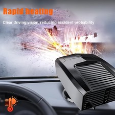 1200W Portable Electric Car Heater 360  Rotating Fan Defogger Defroster Demister