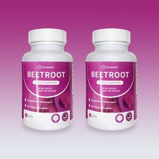 2PCS Rosabella Organic Beet Root 60 Capsules Natural Energy Boost Blood Pressure