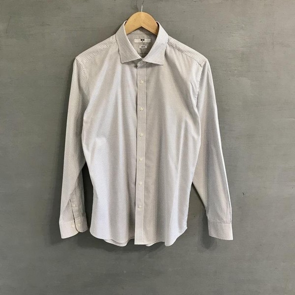 Men Uniqlo Shirt White Cotton 38 / M / 46
