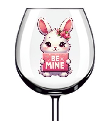 12x Valentinstag Hase Vinyl Aufkleber Abziehbild Becher Weinglas Laptop Becher