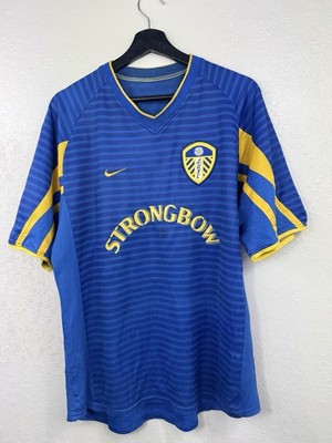 Nike Leeds United Strongbow Away Jersey 2001/2003 Vintage Football Shirt Blue L