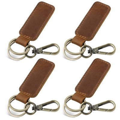 Genuine Leather Car Keychain, Universal Key Fob Keychain, Leather Key Chain H...