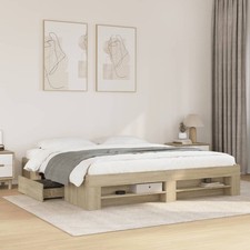 Bed Frame without Mattress Sonoma Oak 180x200 cm Super King Engineered Wood