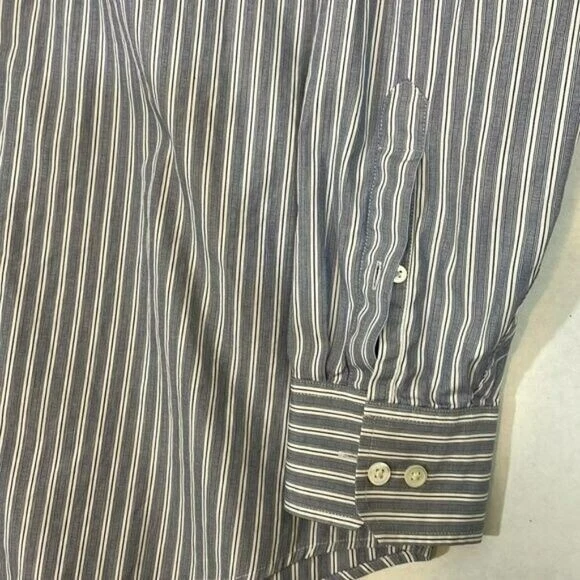 Banana Republic Mens Shirt, Cotton, Blue and White Stripe, Medium - Image 4 of 4