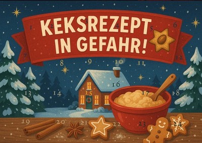 Mysterie-Adventskalender: Keksrezept in Gefahr! | ab 9+ | Rätsel Level: Mittel
