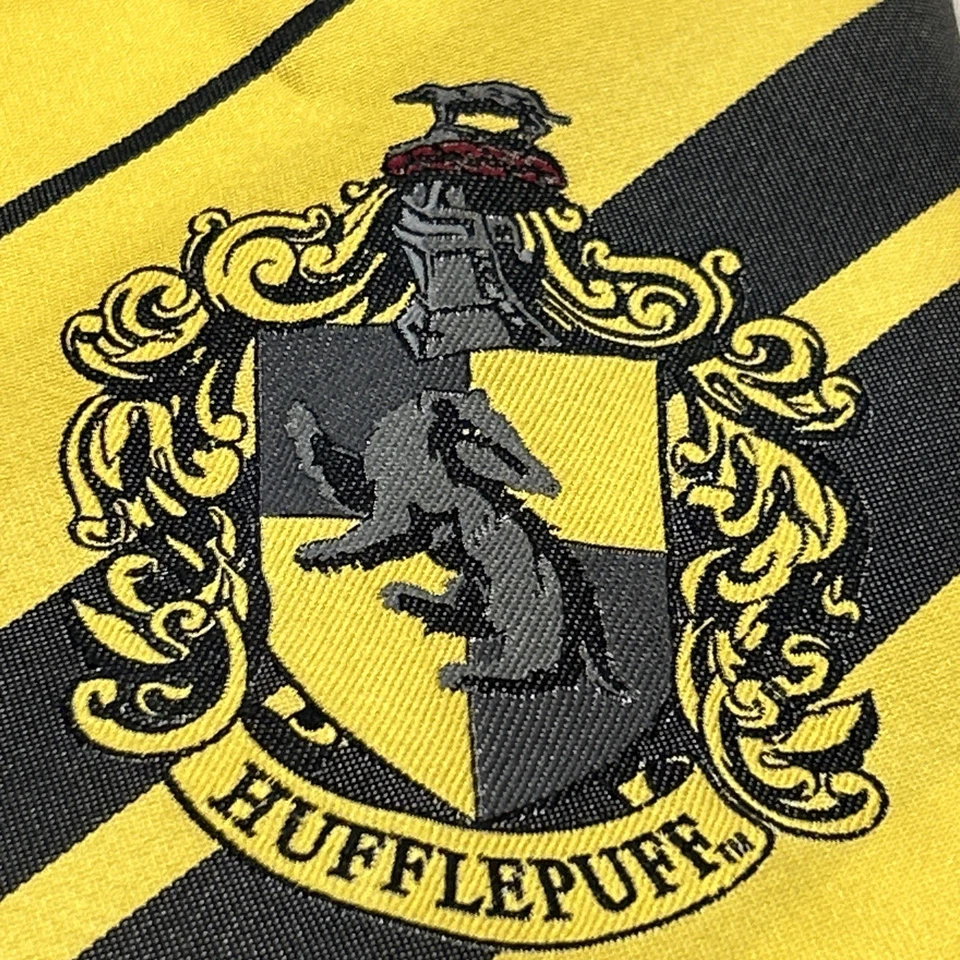 Harry Potter Hufflepuff Deluxe Corbata Rayas Amarillas Accesorio Licencia Oficial Foto 2 de 4