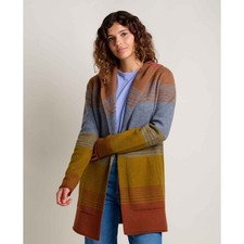 Toad Co Women's Small Coyote Ombre Merino Wool Heartfelt Hoodie Cardigan HR7-40