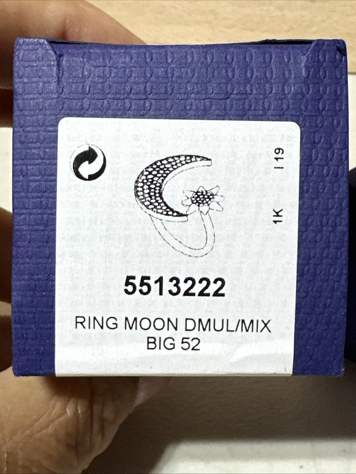 Anello Swarovski Simbolico Luna Motivi Stella 5513222 Tono Oro Rosa Misura 52 Nuovo