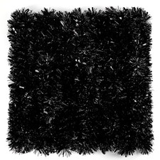 FOIMAS 33FT Black Tinsel Garland,Halloween Metallic Tinsel Garland Twisted