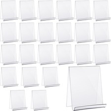 24 Pcs Acrylic Book Stand with Ledge Clear Large Book Holder Transparent Disp...