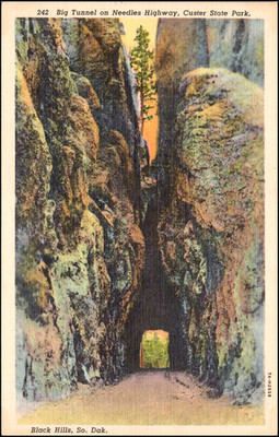 Big Tunnel On Needles Highway, Custer State Park, Black Hills S.D--Postcard Y977