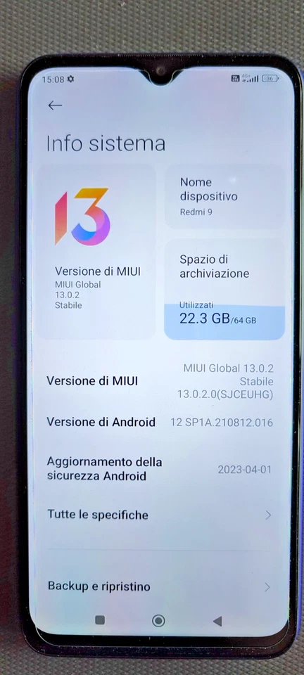 Xiaomi Redmi 9 Purple blue 4GB 64GB - NON FUNZIONANTE - Immagine 4 di 4