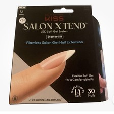 Kiss Salon X-Tend LED Soft Gel System LOT OF 3 Medium Pure Sculpted French Nails