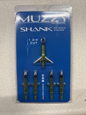 Muzzy 289 Muzzy Shank Broadhead 5 PK, Mult 1 Size 100 Grain 2 Blade Bow & Arrow
