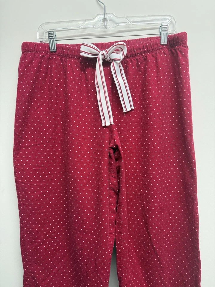 Gillian & O'Malley 睡裤尺寸 LG 女式波点红色法兰绒睡裤 — 第 2/4 张图片