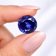 10.55 Ct Natural Flawless Blue Sapphire Round Cut GIE Certified Loose Gemstone