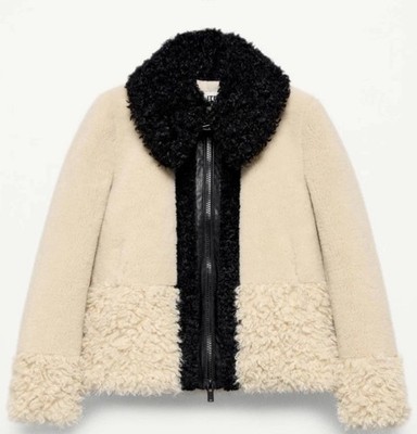 ZARA NEW WOMAN FAUX FUR PATCHWORK JACKET BLACK WHITE XS-XL 2969