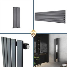 Designer Radiators Anthracite Vertical Horizontal Slim Flat Panel "King" Heaters