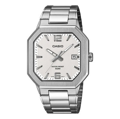 CASIO MTP-B195D-7AV Herren Analog Uhr Weißes Zifferblatt Edelstahl 50M Datum