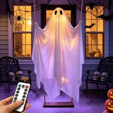 5ft Spooky Hanging Ghost W/ LED Lights - Halloween Yard Decoration  Party Decor