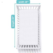 Waterproof Fitted Crib Mattress Protector 52" x 28" - Quilted, Noiseless, Sof...