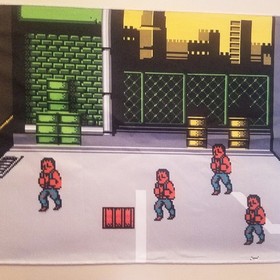 Double Dragon wall banner flag 5 foot tapestry 🐉 Classic NES game room pixels