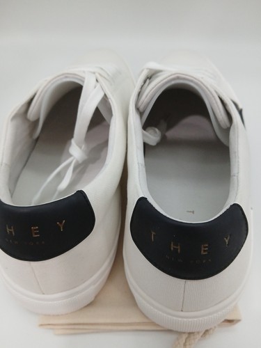 THEY NEW YORK Canvas Leder Circle Low weiß/schwarz Unisex Gr. 11 Schuhe - Bild 9 von 12