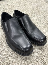 BASS & CO CAM STYLE BLACK LEATHER VENETIAN LOAFERS US Sz 10 Slip On Shoes