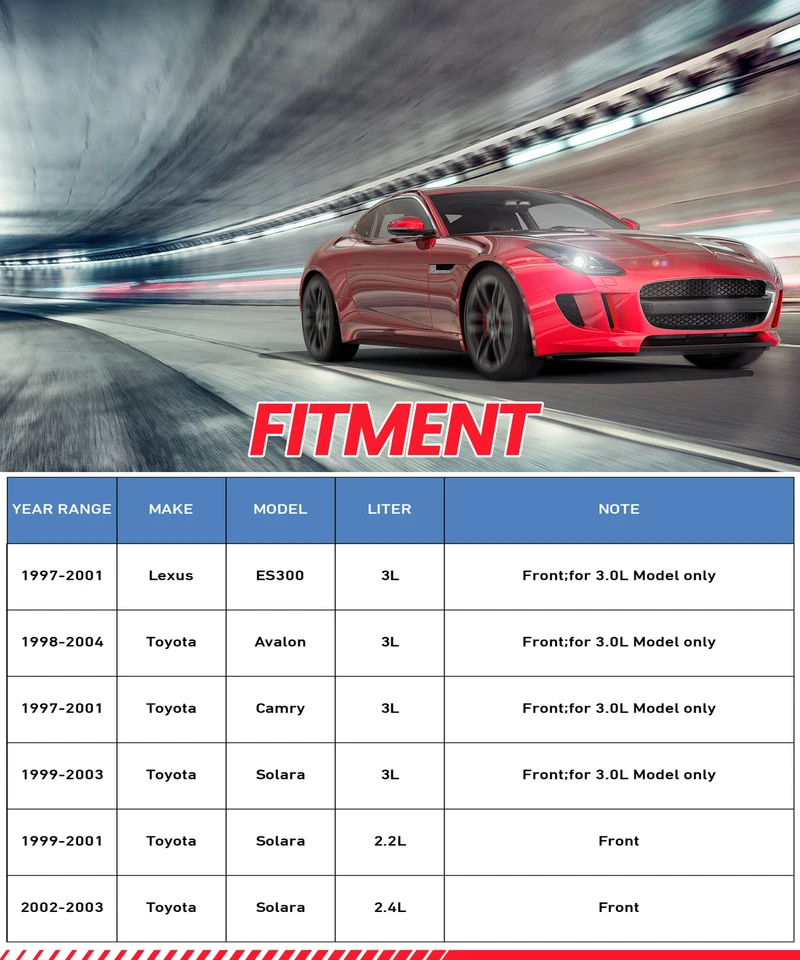 Pair Front Brake Calipers w/ Brackets for Toyota Camry Avalon Solara Lexus ES300 Foto 2 de 4