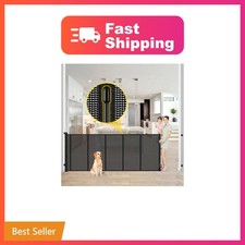 Bingguz Retractable Baby Gate, Black 42" x 80"
