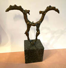 Marks Skulptur Bronze auf Steinsockel freiste...