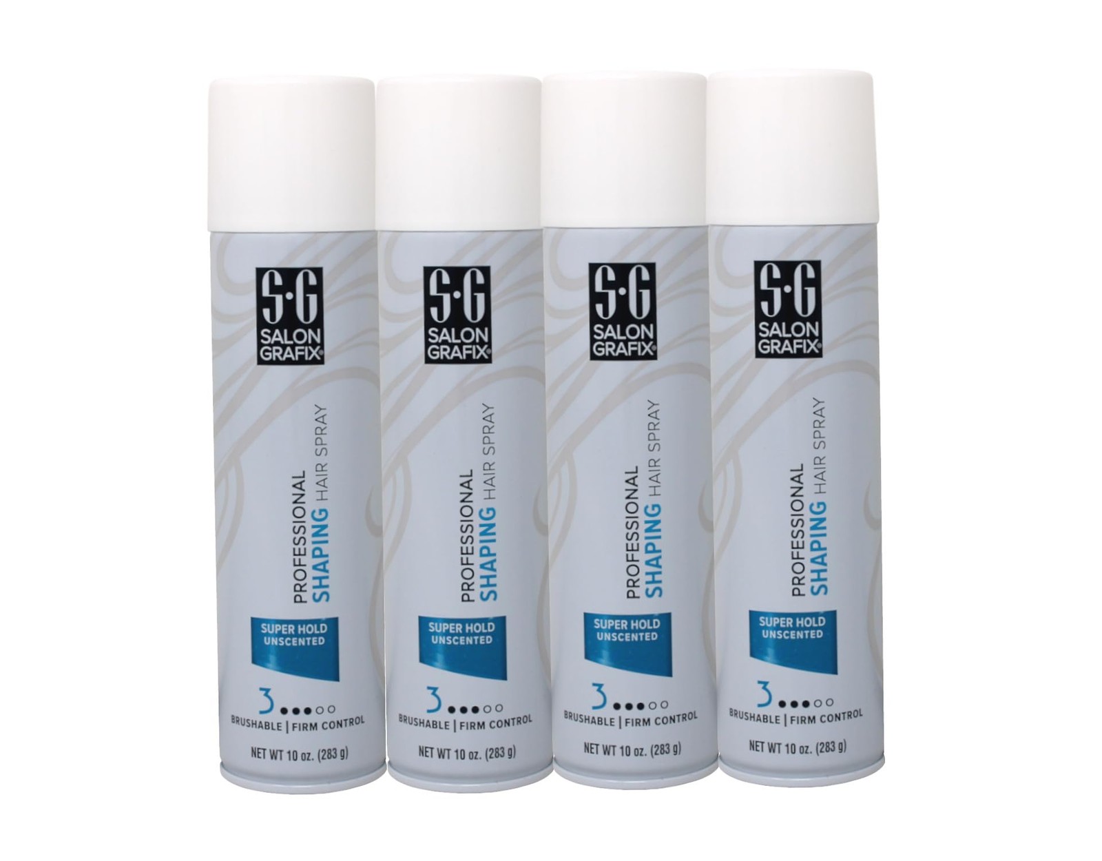 Strong Hold Shaping Hair Spray - 10oz Unscented Professional Styling (Pack of 4)
