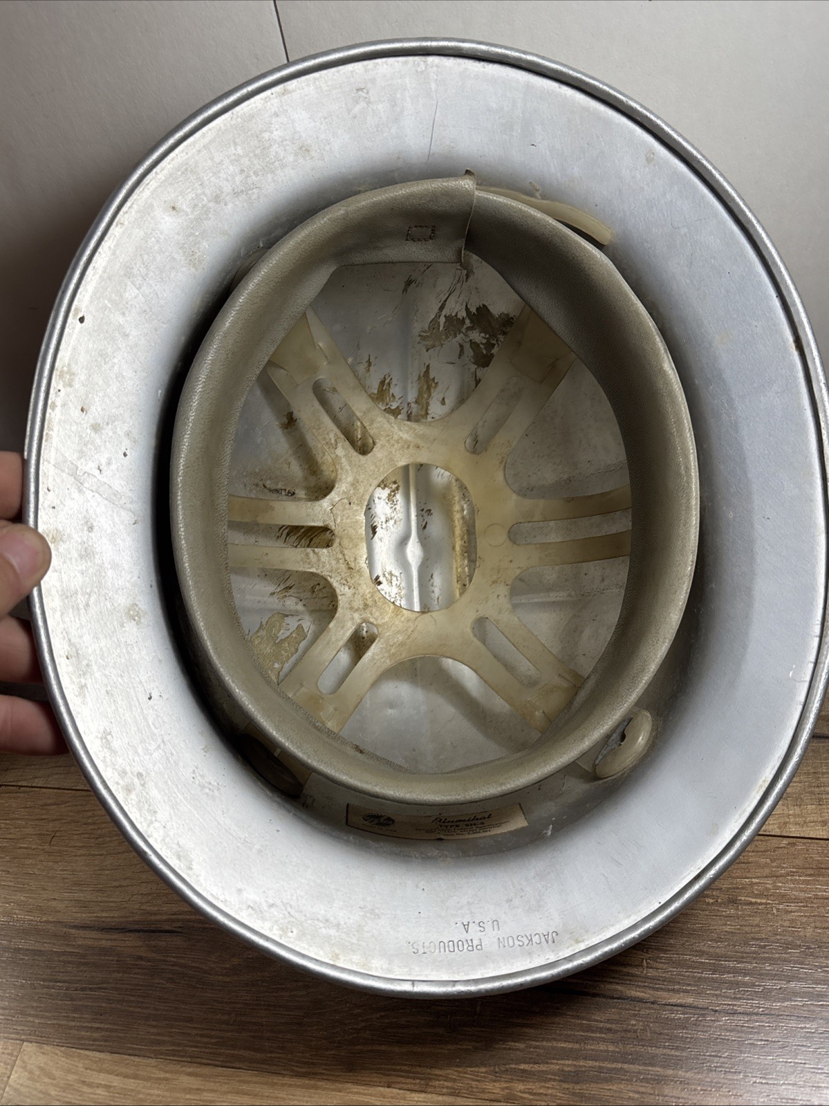 Jackson Products Alumihat Vintage Aluminum Hard Hat With Liner Full Brim