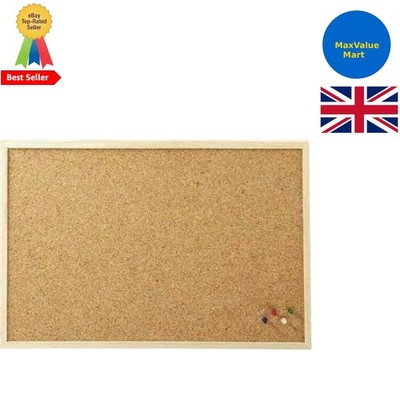 Stilvolles Korkbrett 40 cm x 60 cm mit Massivholzrahmen - perfekt zum Organisieren