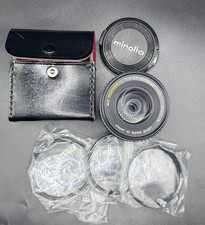 Minolta MD Rokkor-X 50mm f/1.7 Lens  Case  3 Close-Up Filters