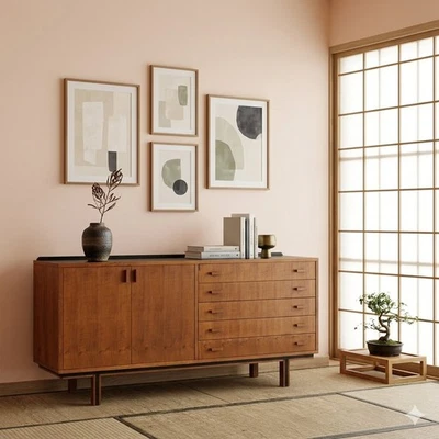 Vintage Anrichte Tanganjika Walnuss Design Italien der 60er Jahre Originell - Bild 1 von 4