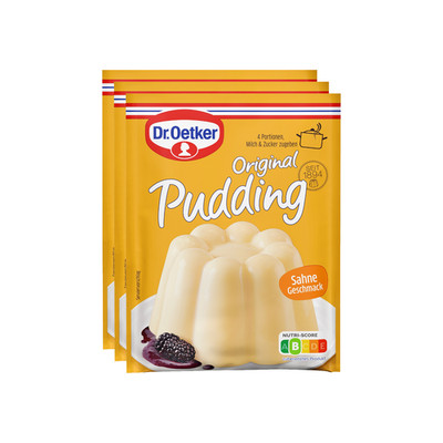 Dr. Oetker instant Pudding: CREAM Flavor -QUICK PREP- Pack of 3 -FREE SHIPPING