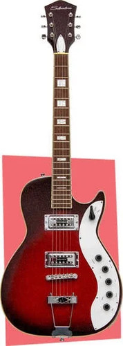 Silvertone Classic 1423-RSFB Solid-Body Electric Guitar, Red Silver Flake Bur...