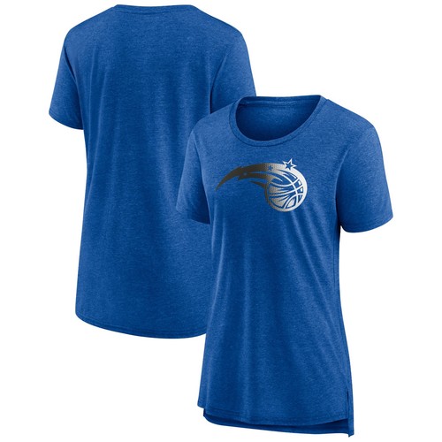 Women's Heather Blue Orlando Magic Gradient Logo Tri-Blend T-Shirt