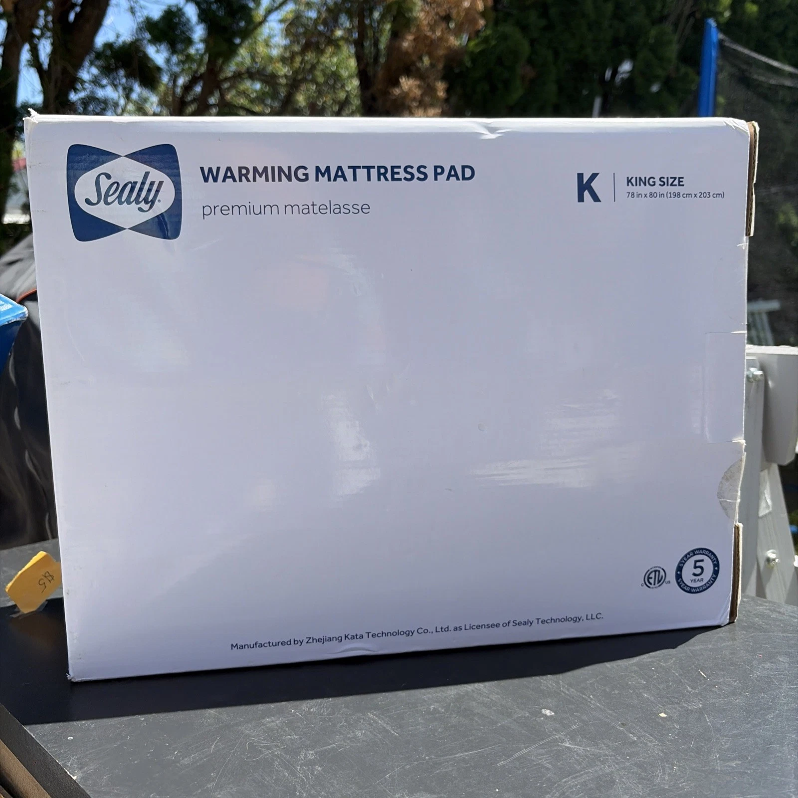 Sealy Heated Mattress Pad King Size 78x80 Inch Luxury Quilted SEALED