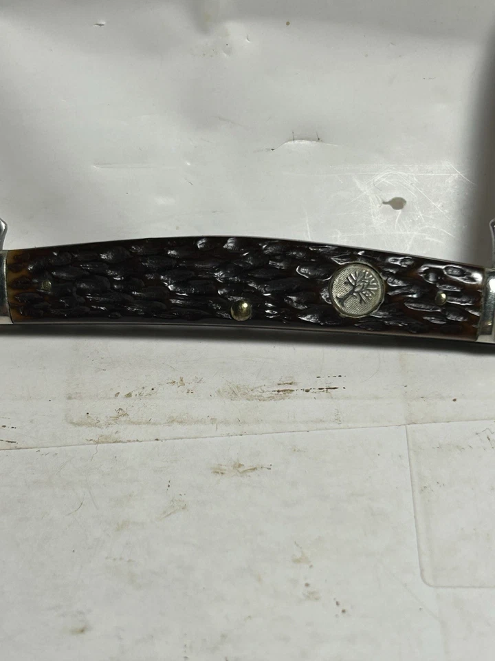 Navaja de Bolsillo Congreso de 2 Hojas Marca Boker Tree 6598 EE. UU. Refuerzos de Paso Plateado Foto 2 de 4
