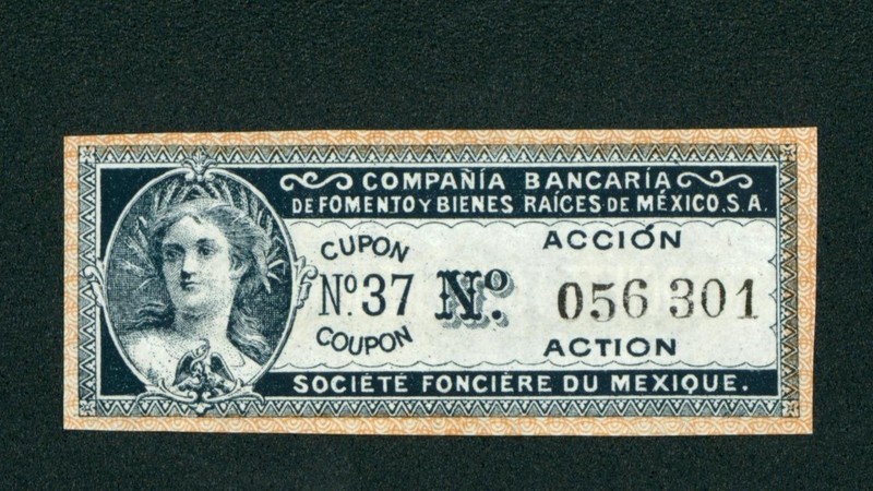 1800's - 1900's (CHOICE AU) Compania Bancaria Coupon - Mexico ** PAPER CURRENCY