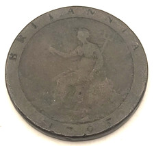 1797 Great Britain King George III Cartwheel Penny Copper Coin 27.14g